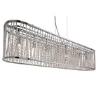 9448-8CC Elise 8 Light Oval Ceiling Aluminium Tubes Trim Chrome Clear Crystal Drops