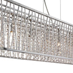 9448-8CC Elise 8 Light Oval Ceiling Aluminium Tubes Trim Chrome Clear Crystal Drops