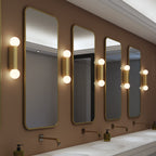 1459013 Ortona Bathroom Twin Wall Light Matt Brushed Brass