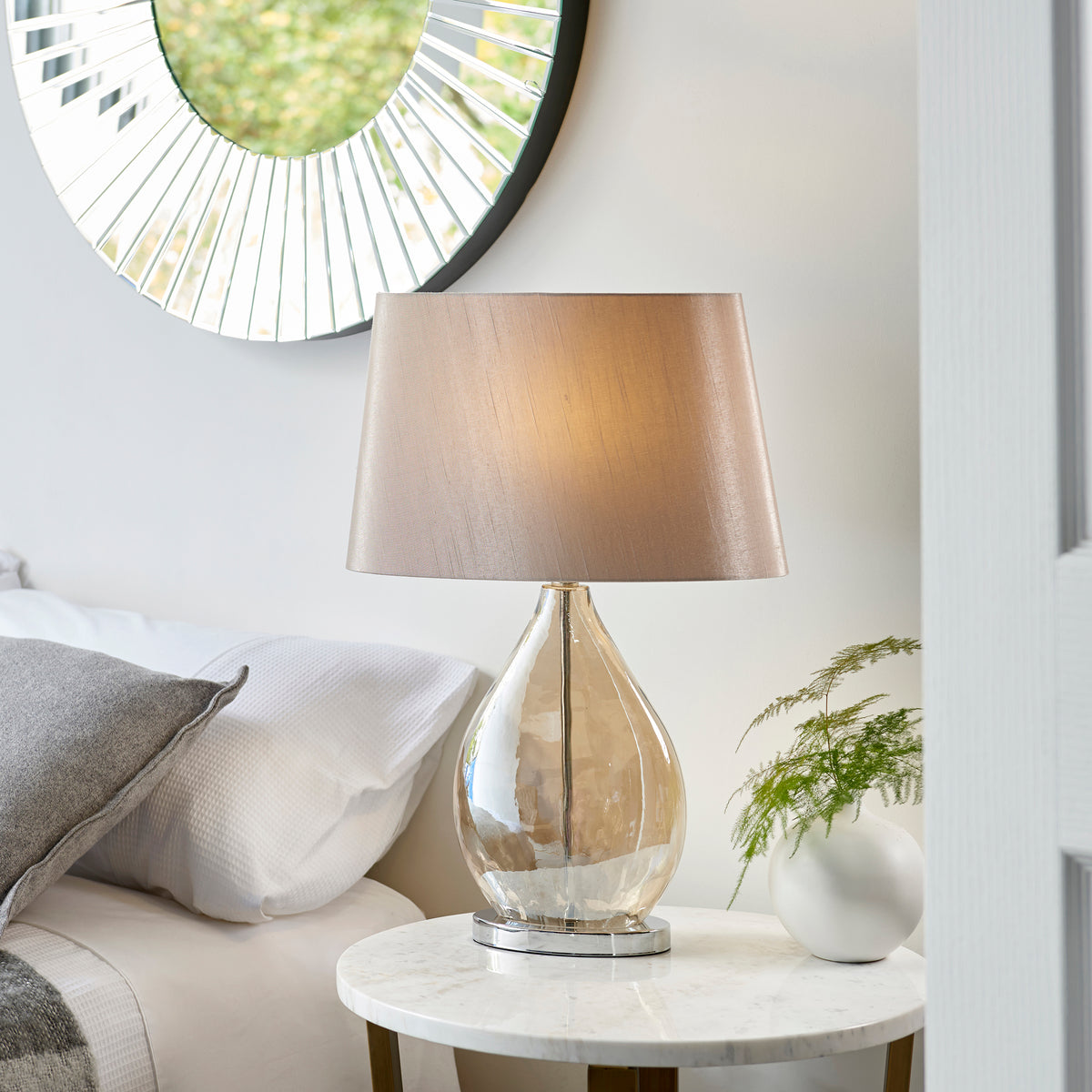 99964 Kew - Twin Pack Table Lamp Gold Grey