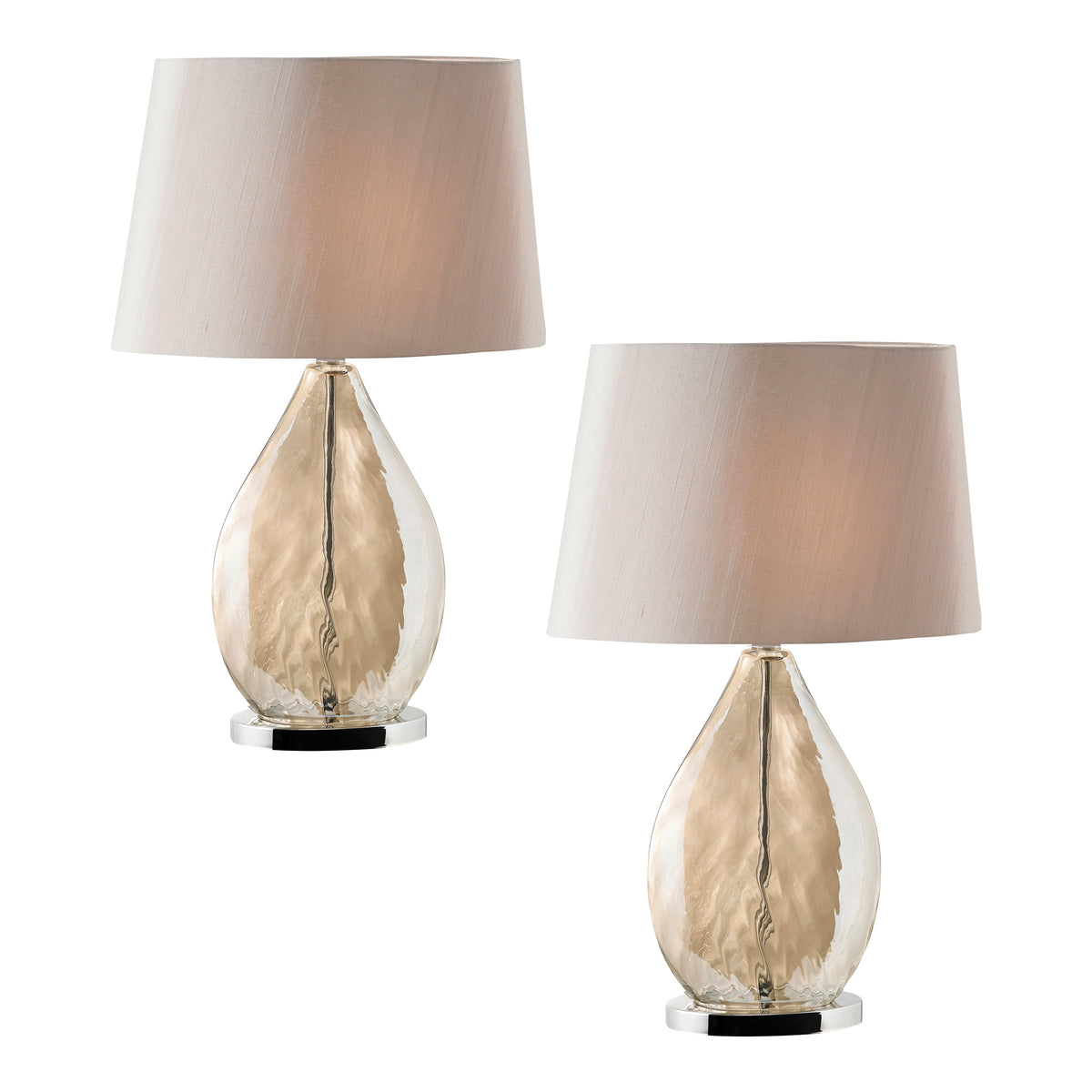 99964 Kew - Twin Pack Table Lamp Gold Grey
