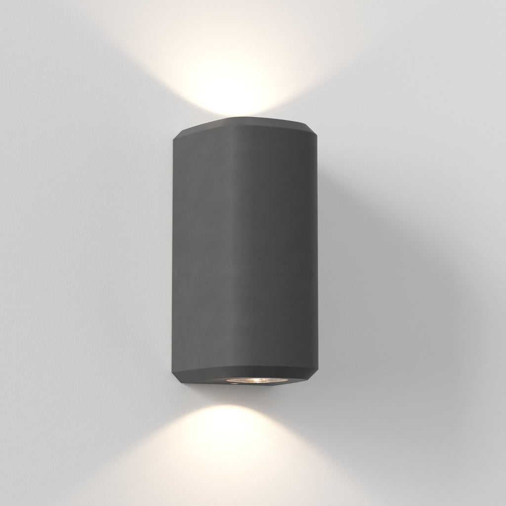 1513016 Brixham Outdoor Twin Wall Light Charcoal Concrete