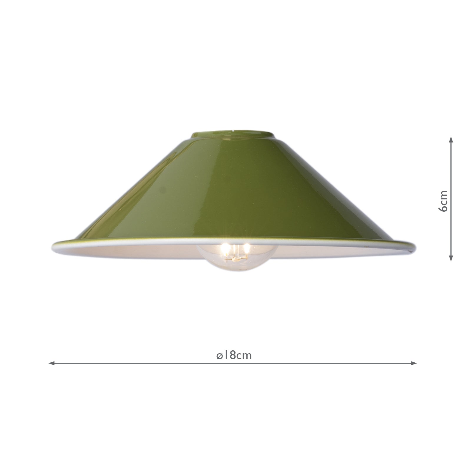 ACC867 Easy Fit Metal Shade Gloss Green 18cm