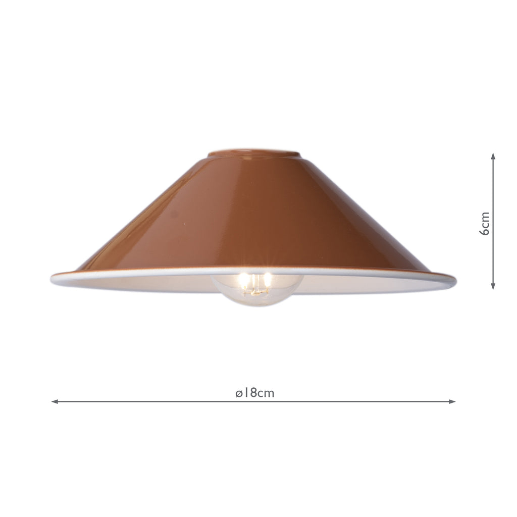 ACC868 Easy Fit Metal Shade Gloss Red/Umber 18cm