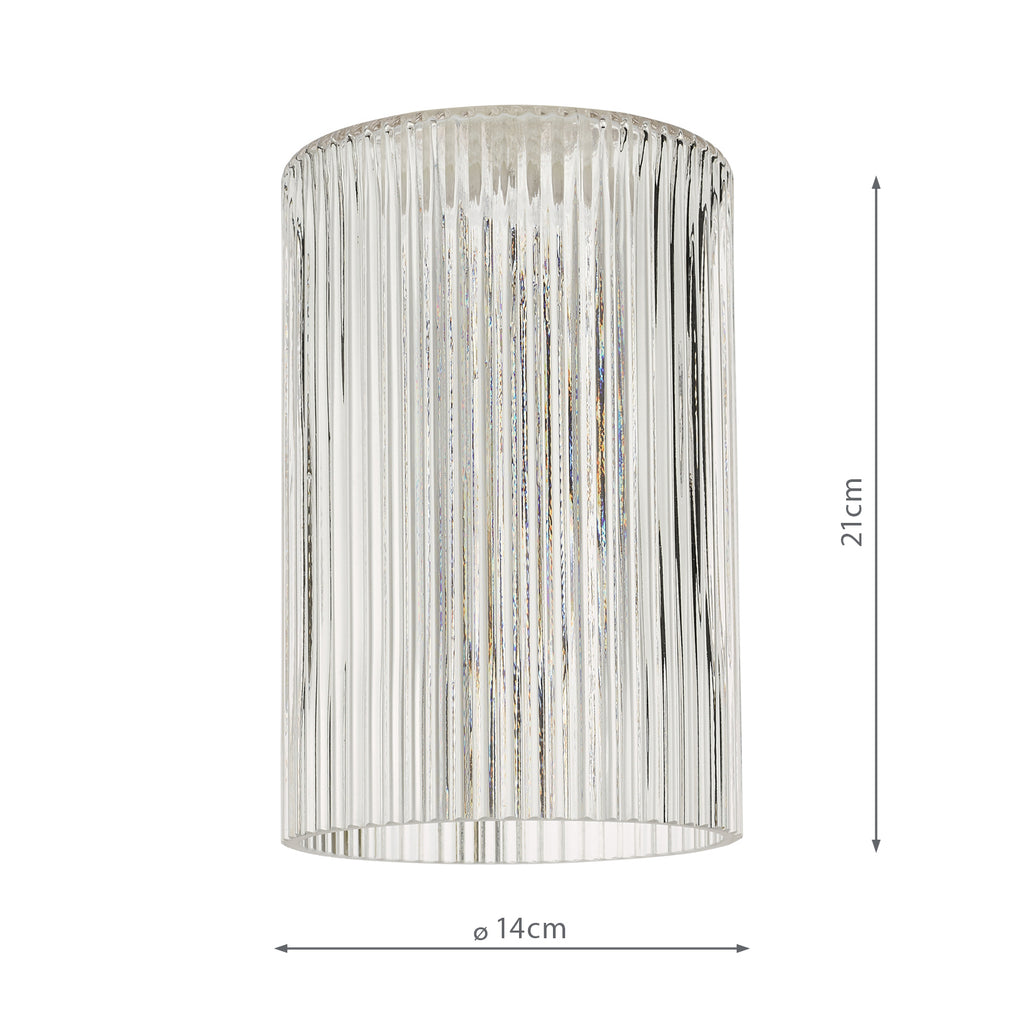 ACC869 Easy Fit Cylinder Ribbed Glass Shade