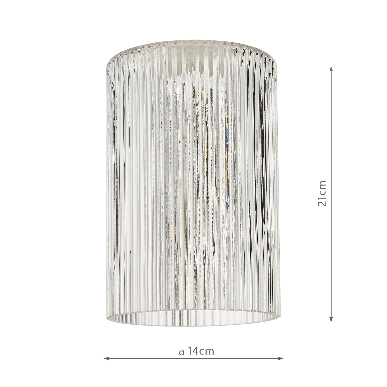 ACC869 Easy Fit Cylinder Ribbed Glass Shade