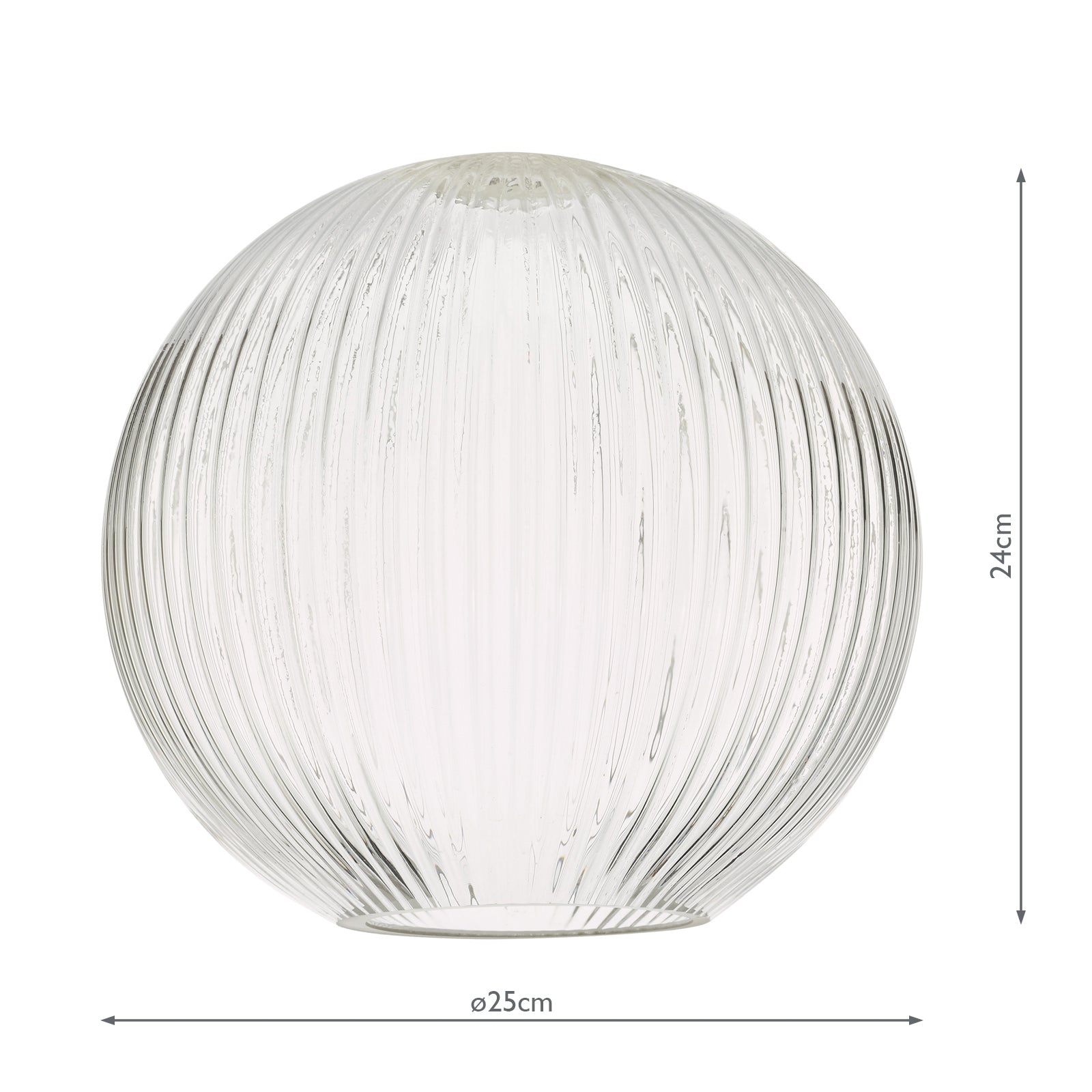 ACC870 Easy Fit Ribbed Round Glass Shade
