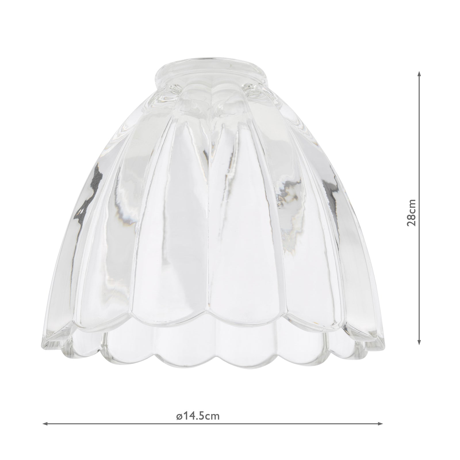 ACC881 Easy Fit Scalloped Bell Glass Shade