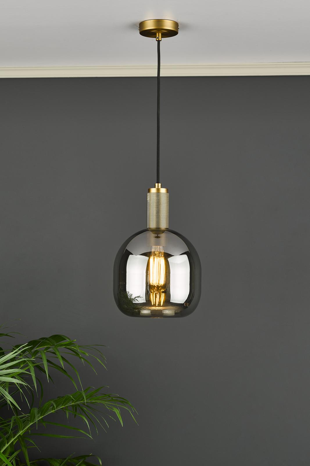 AID6510C Aiden Easy Fit Pendant Smoked Glass