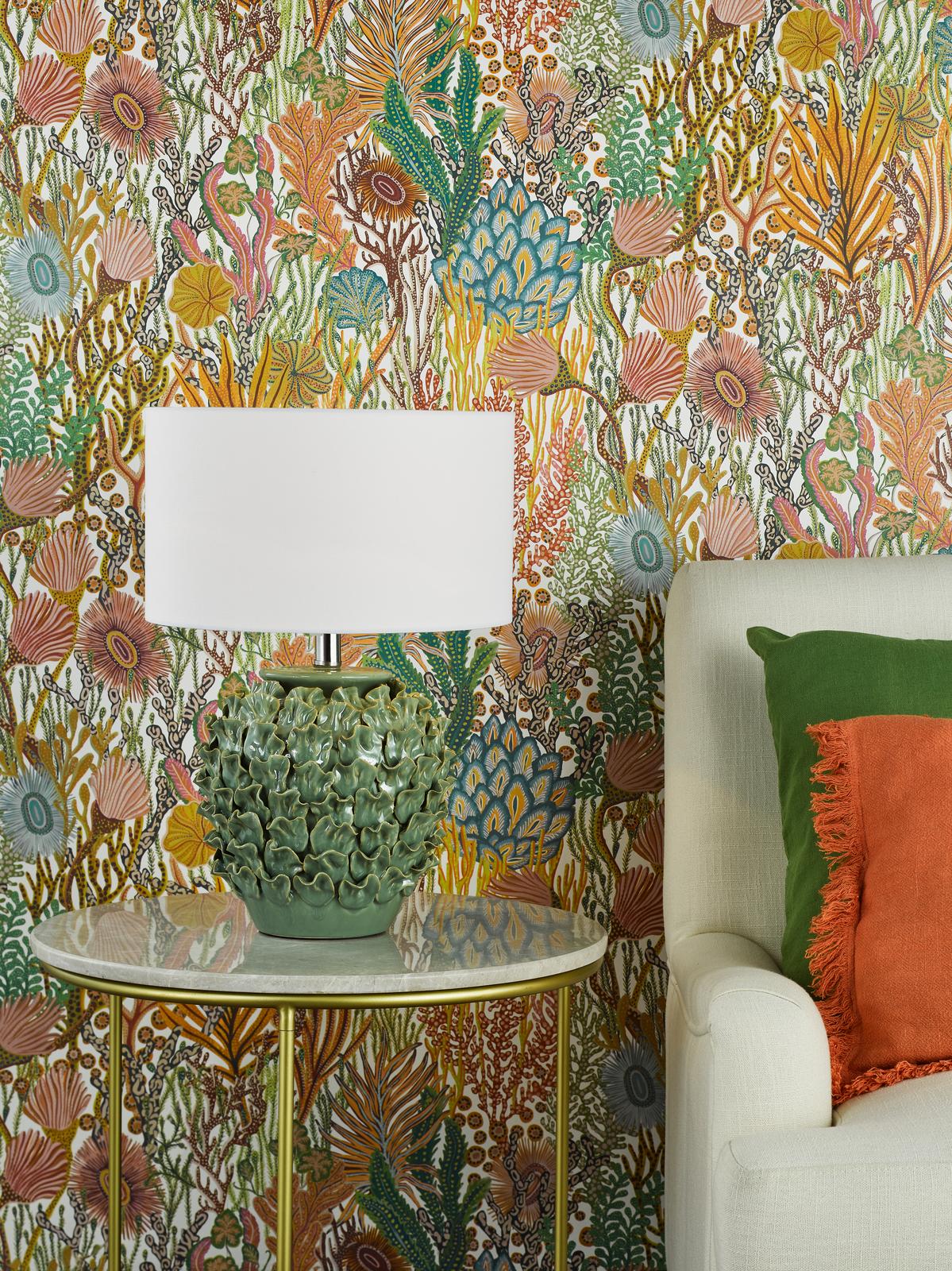 AIL4224-PYR142 Ailsa Table Lamp Green Ceramic With Shade