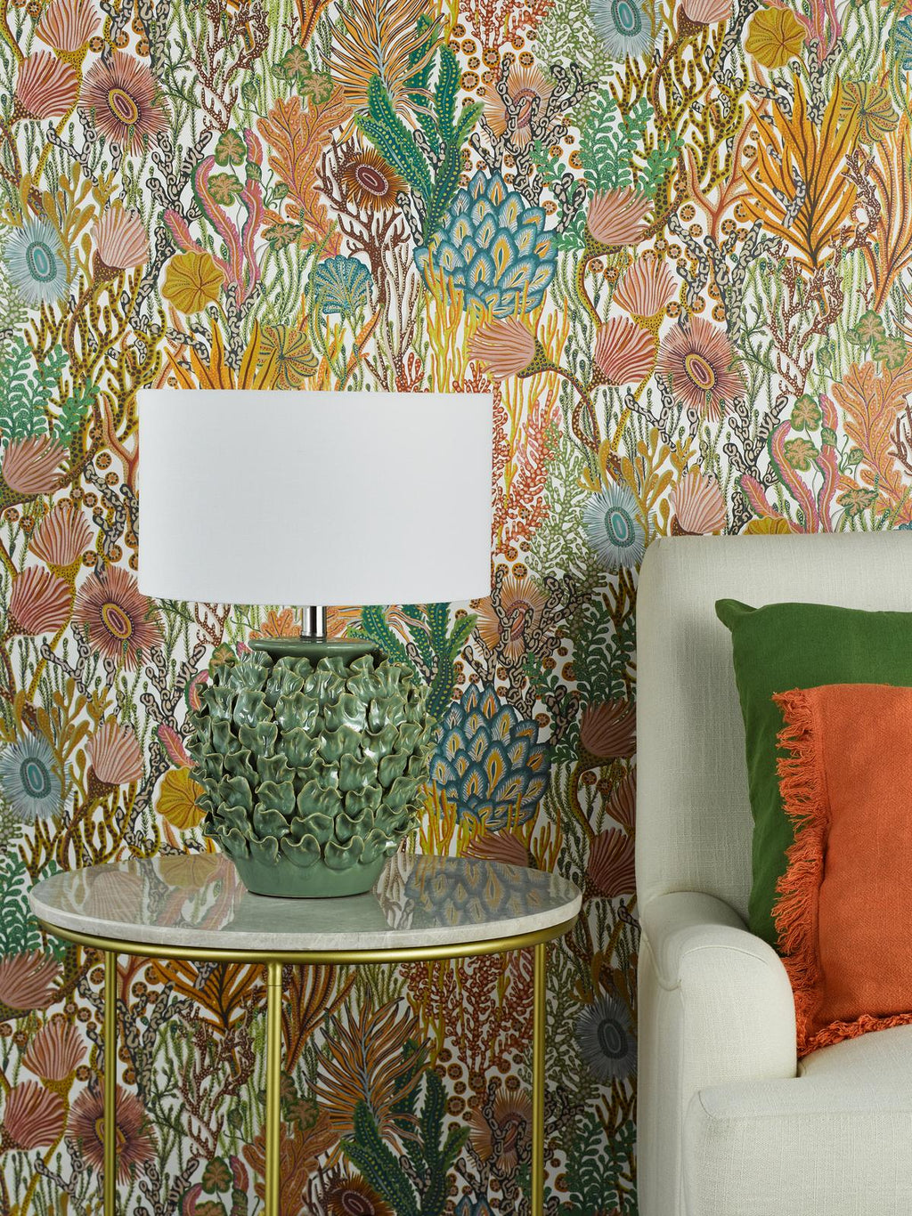 AIL4224-PYR142 Ailsa Table Lamp Green Ceramic With Shade