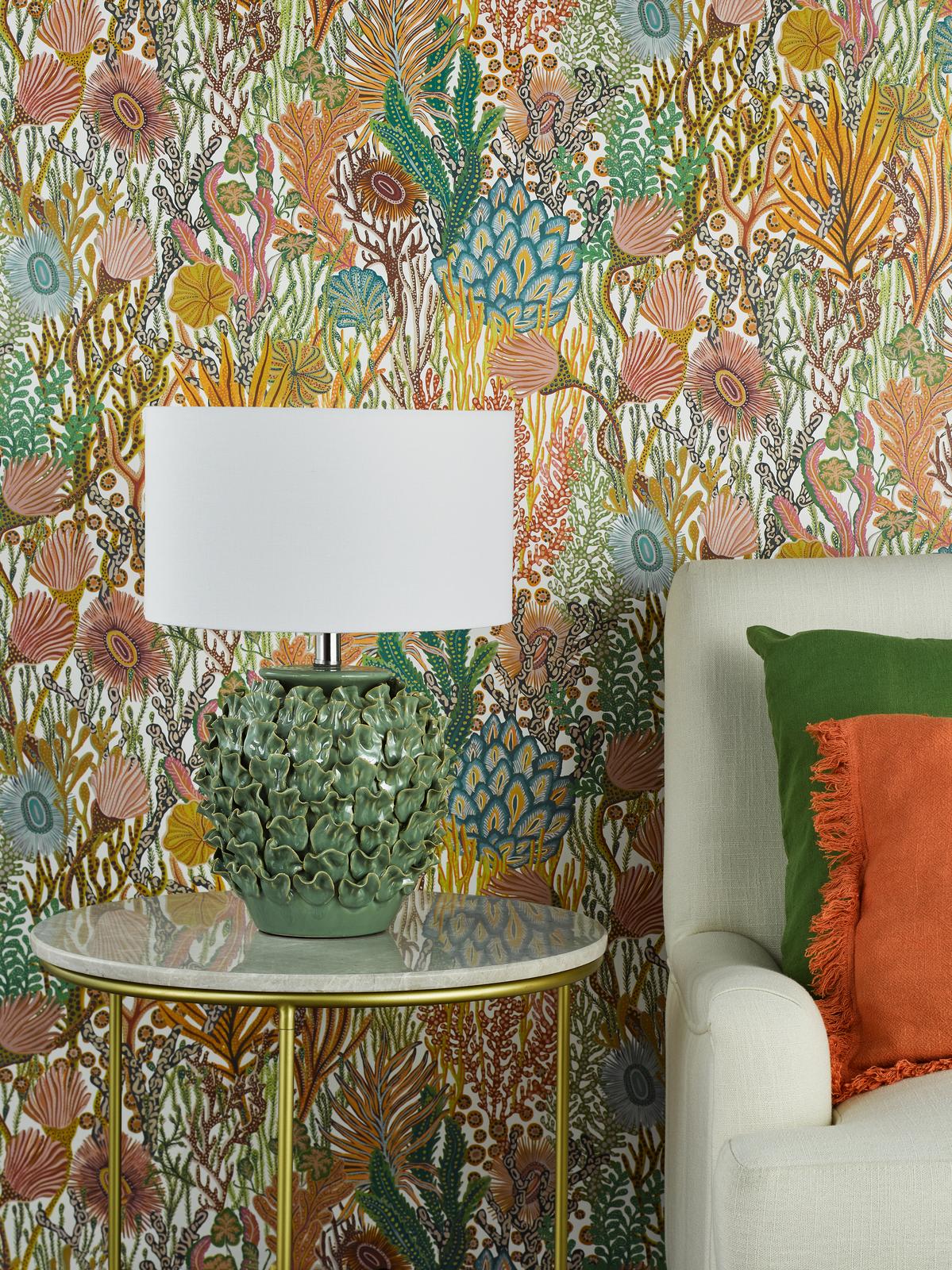 AIL4224-PYR142 Ailsa Table Lamp Green Ceramic With Shade