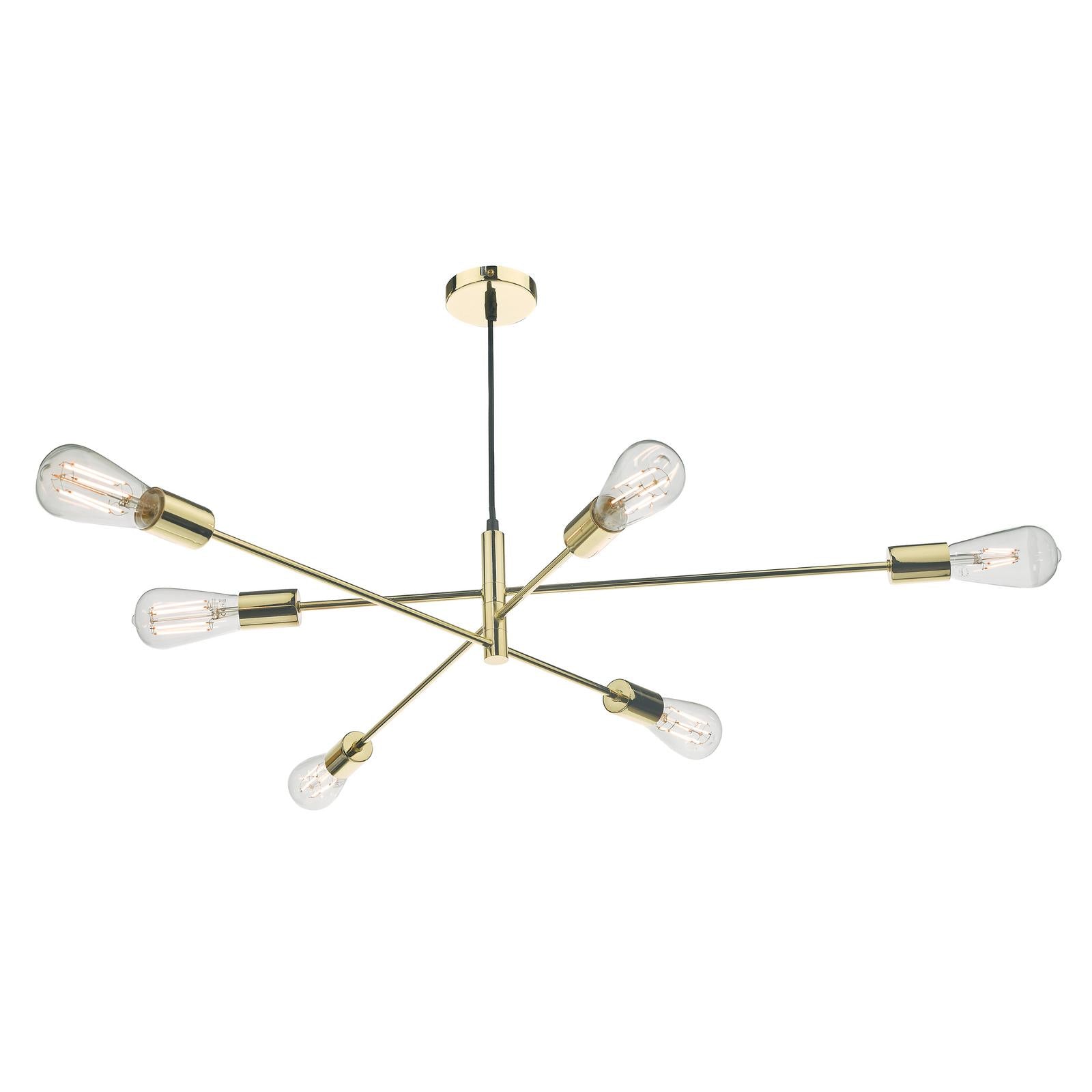ALA0635 Alana 6 Light Armed Pendant Polished Gold