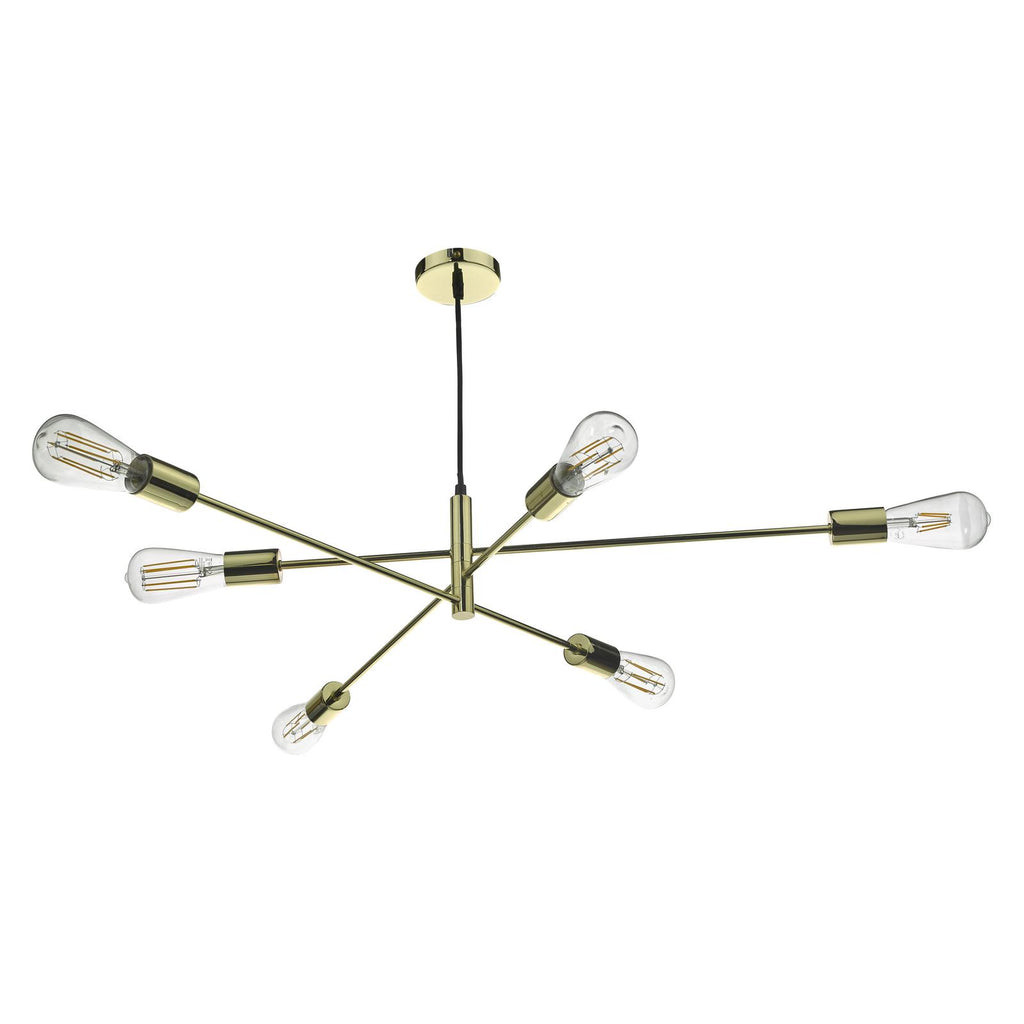 ALA0635 Alana 6 Light Armed Pendant Polished Gold