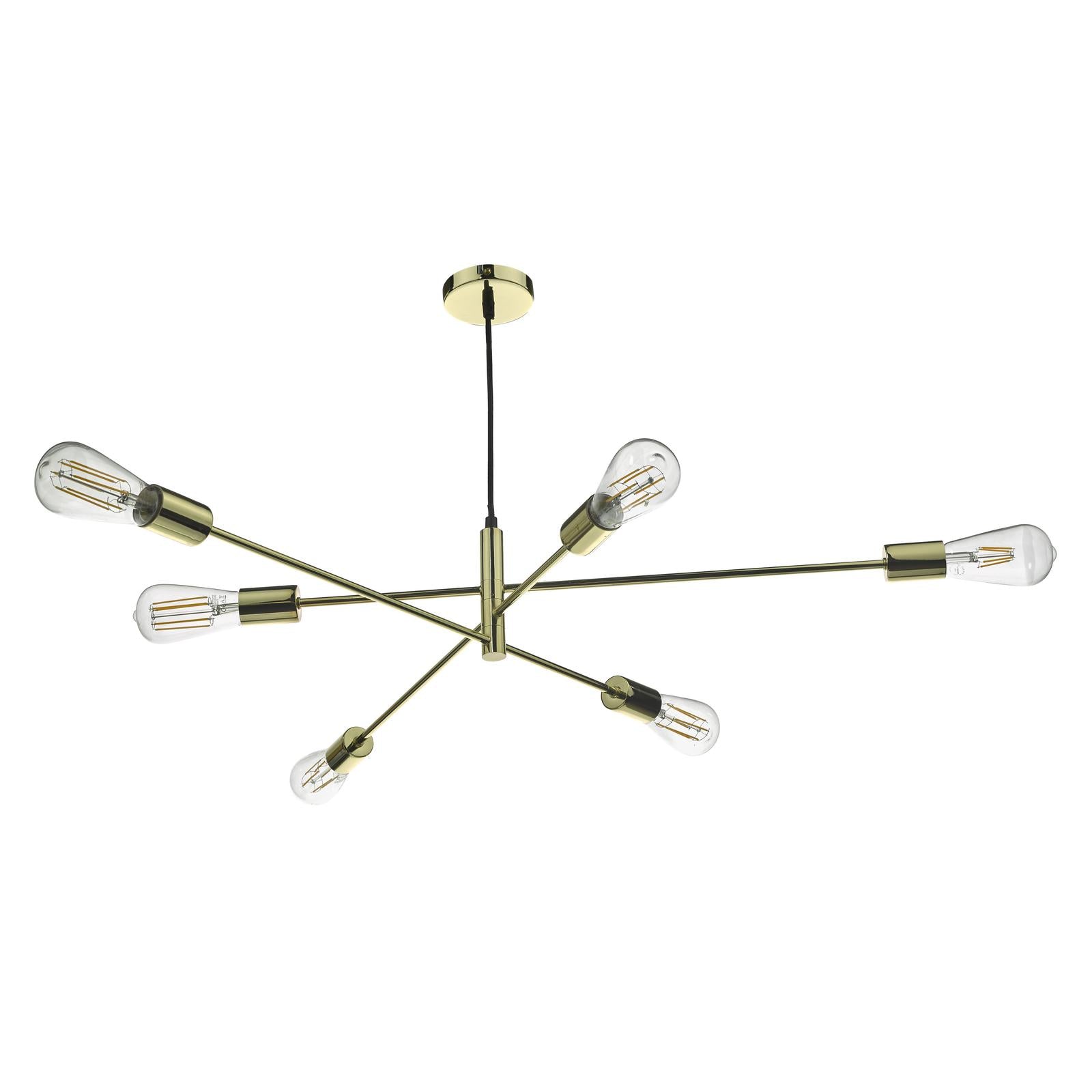 ALA0635 Alana 6 Light Armed Pendant Polished Gold