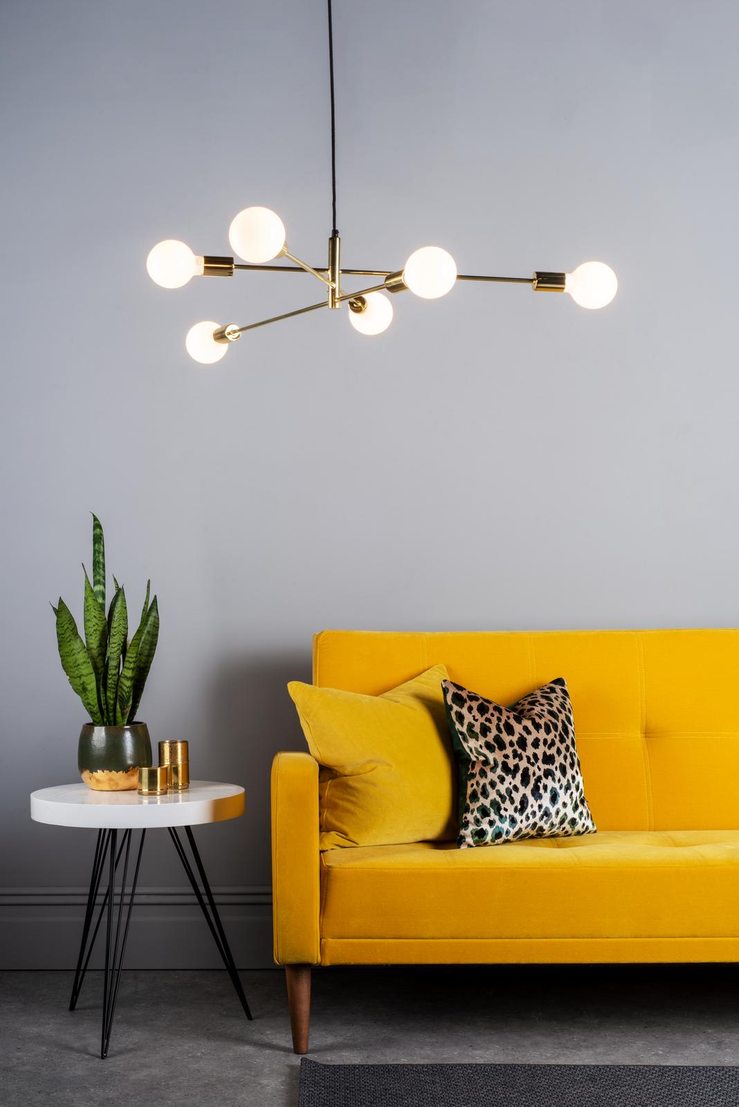 ALA0635 Alana 6 Light Armed Pendant Polished Gold