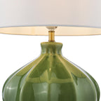 AMR4224-PYR142 Amrita Table Lamp Green Ceramic and Antique Brass With Shade
