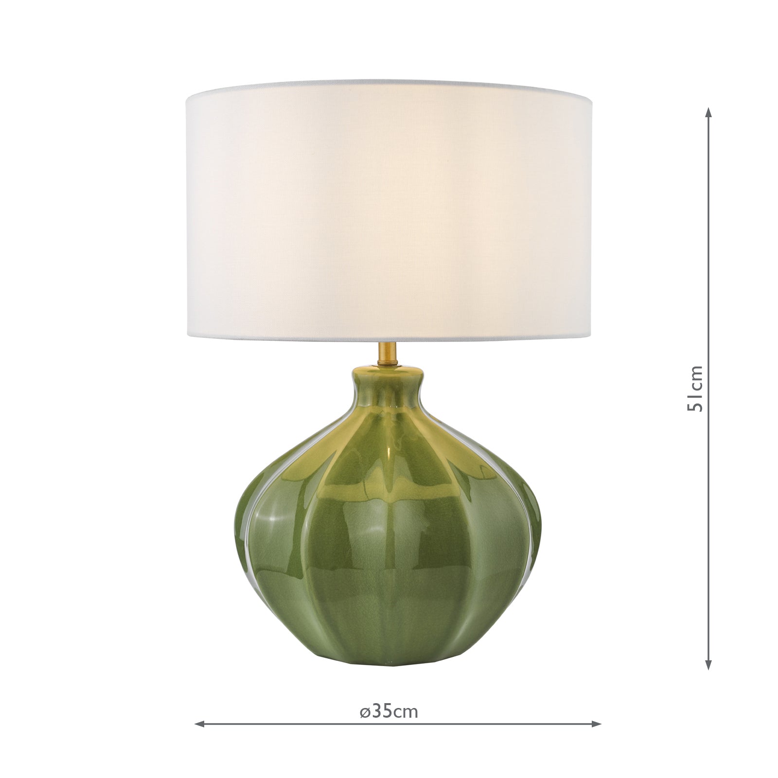 AMR4224-PYR142 Amrita Table Lamp Green Ceramic and Antique Brass With Shade