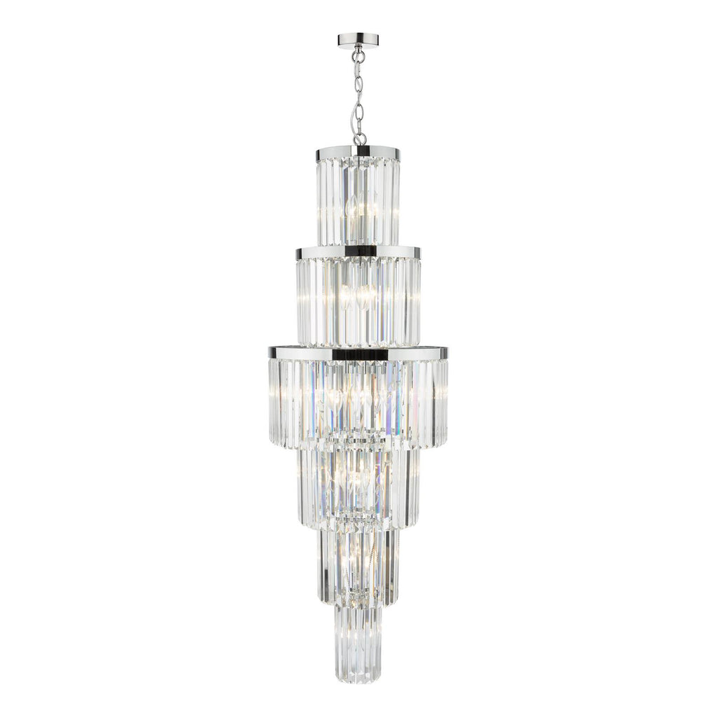ANG3308 Angel 28 Light Chandelier Crystal and Polished Chrome