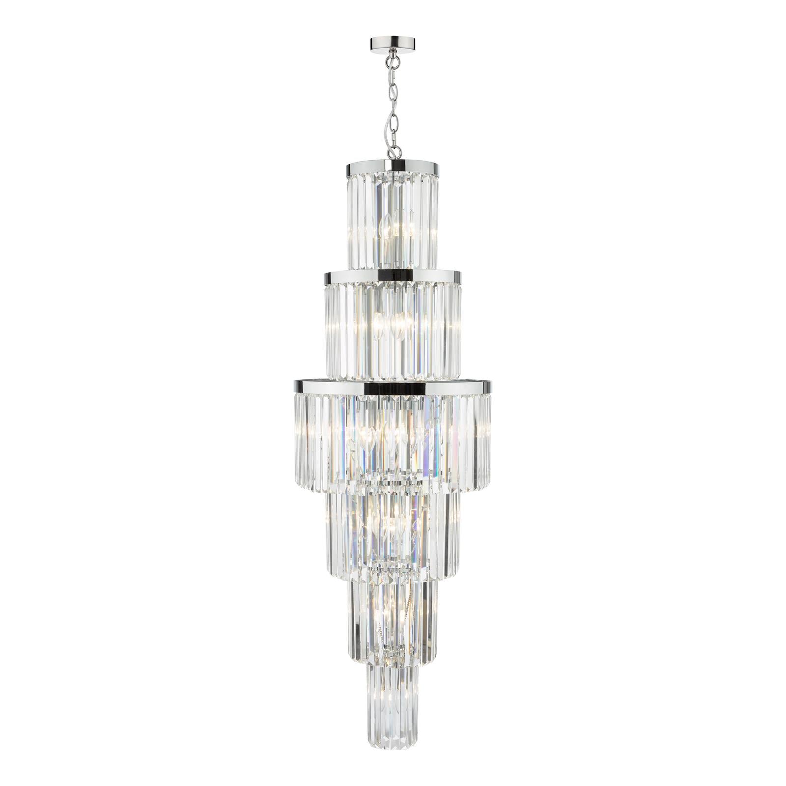 ANG3308 Angel 28 Light Chandelier Crystal and Polished Chrome