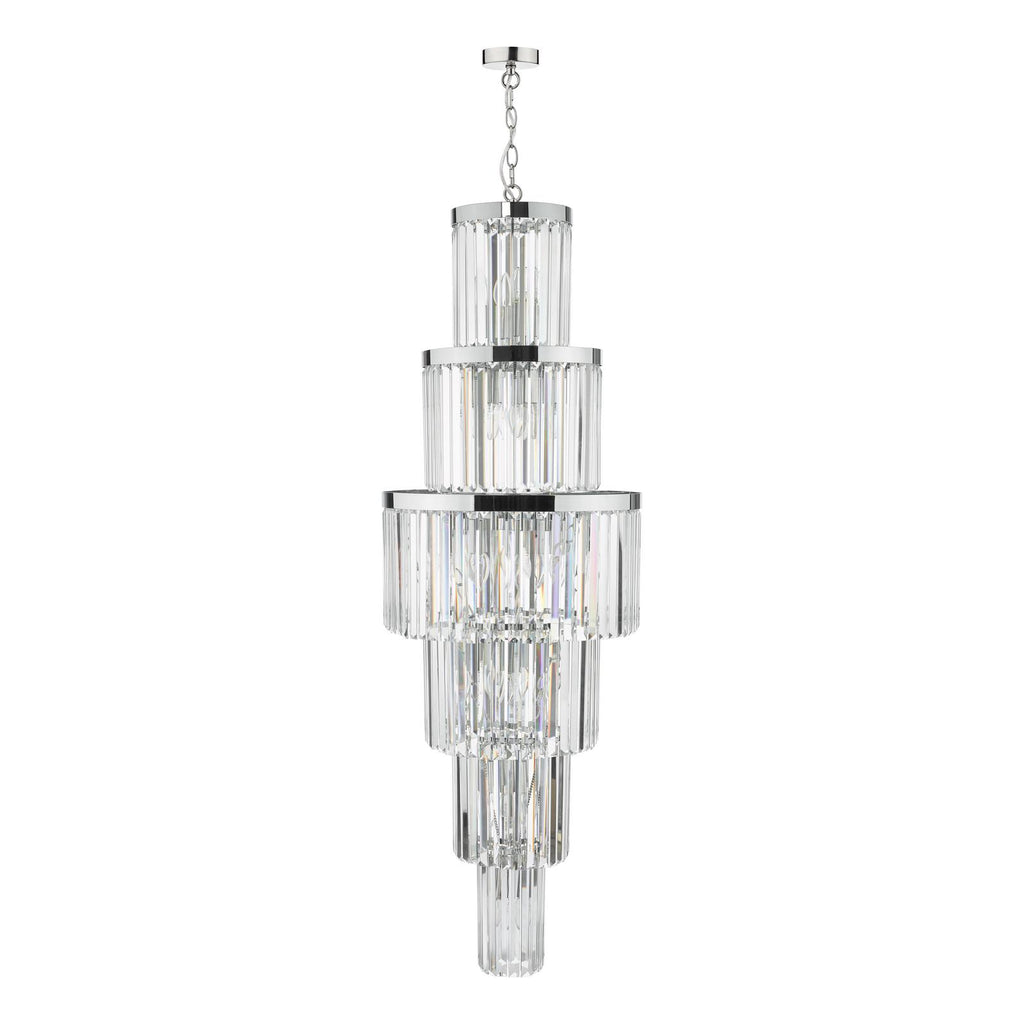 ANG3308 Angel 28 Light Chandelier Crystal and Polished Chrome