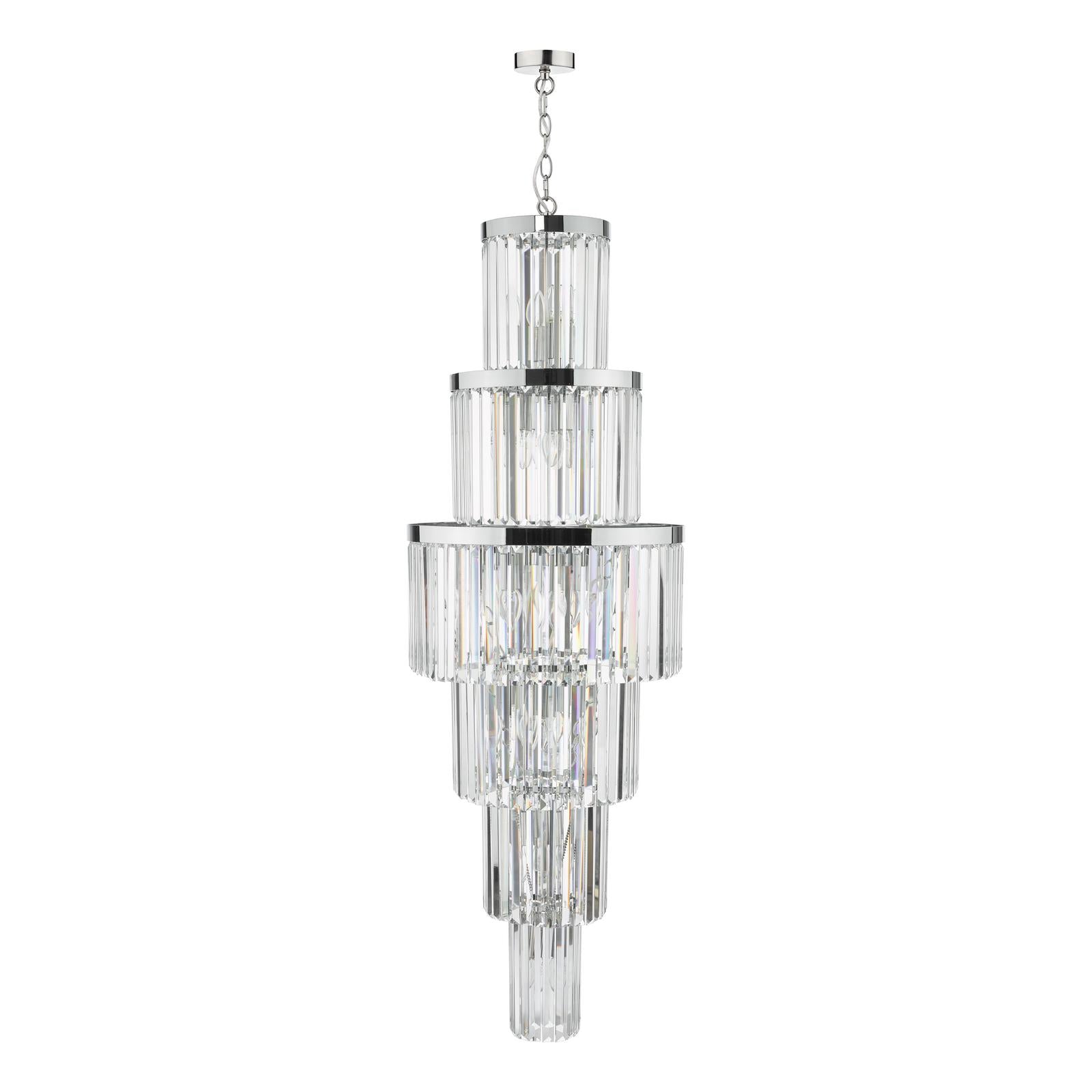 ANG3308 Angel 28 Light Chandelier Crystal and Polished Chrome