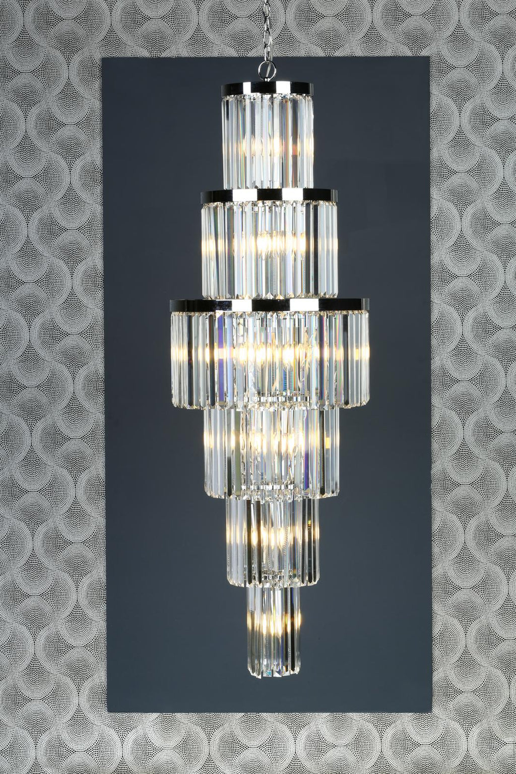 ANG3308 Angel 28 Light Chandelier Crystal and Polished Chrome