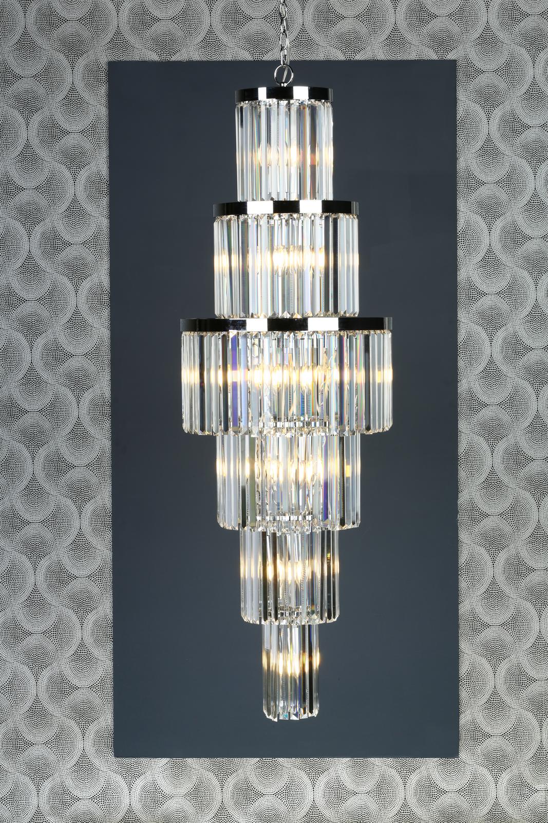 ANG3308 Angel 28 Light Chandelier Crystal and Polished Chrome