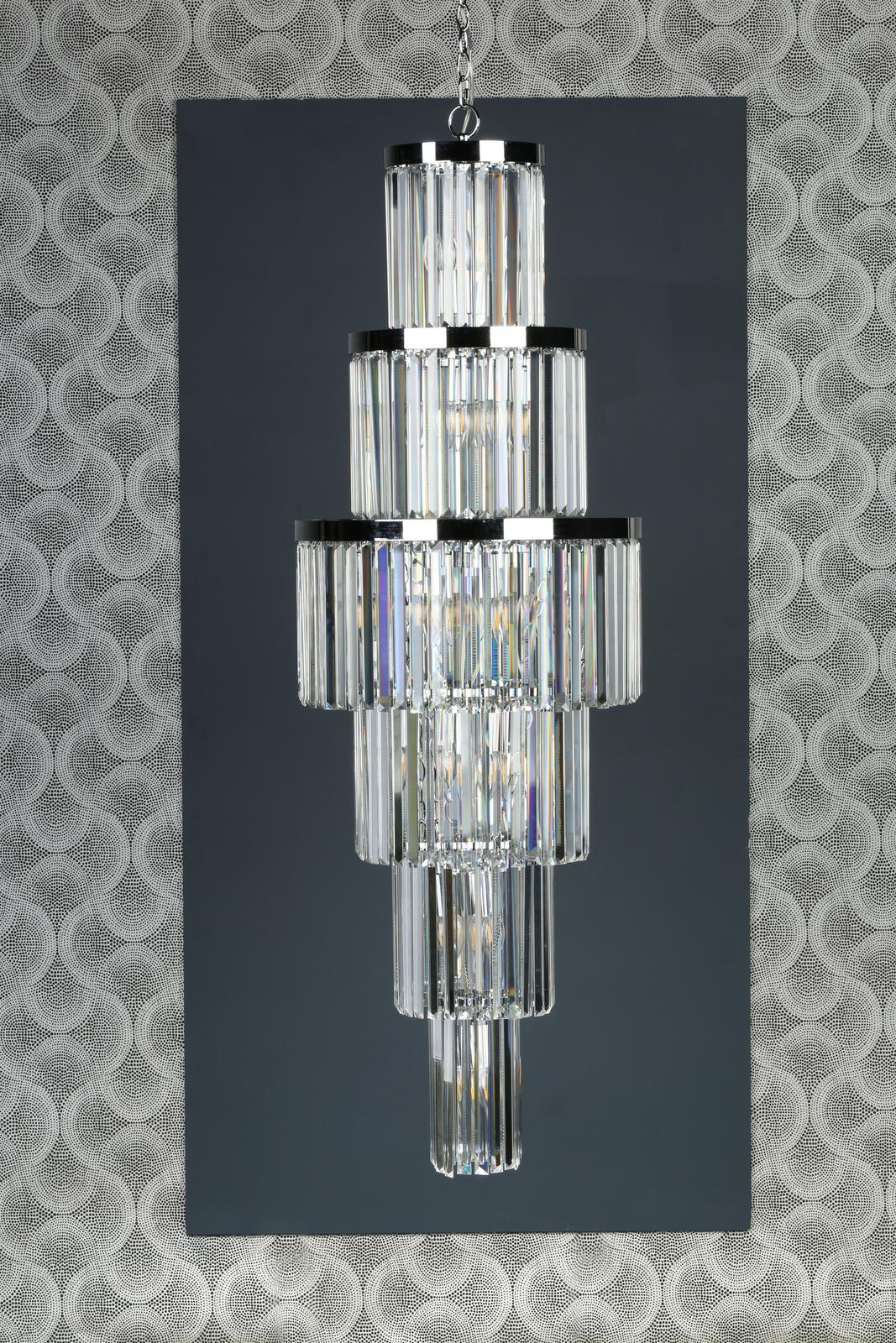 ANG3308 Angel 28 Light Chandelier Crystal and Polished Chrome
