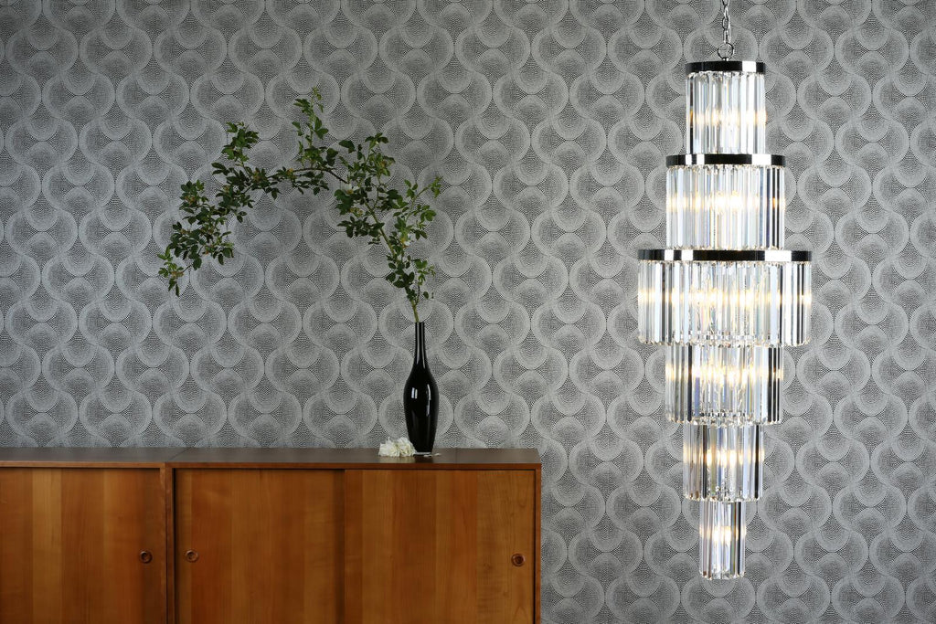 ANG3308 Angel 28 Light Chandelier Crystal and Polished Chrome