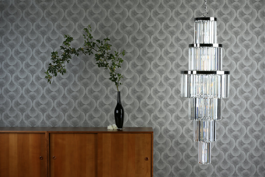 ANG3308 Angel 28 Light Chandelier Crystal and Polished Chrome