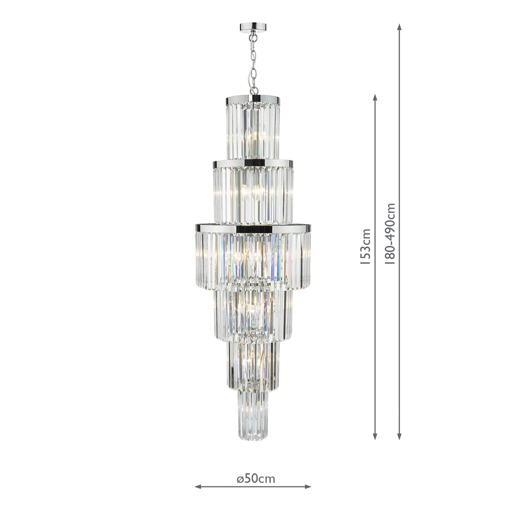 ANG3308 Angel 28 Light Chandelier Crystal and Polished Chrome