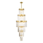 ANG3335 Angel 28 Light Chandelier Crystal and Antique Gold