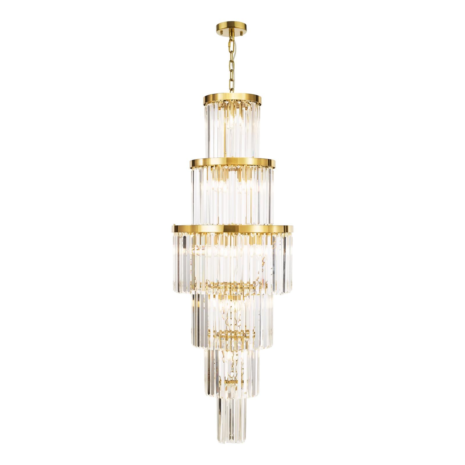 ANG3335 Angel 28 Light Chandelier Crystal and Antique Gold
