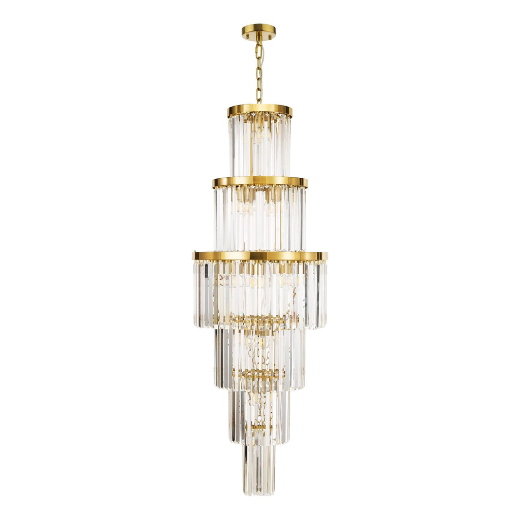 ANG3335 Angel 28 Light Chandelier Crystal and Antique Gold