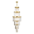 ANG3335 Angel 28 Light Chandelier Crystal and Antique Gold