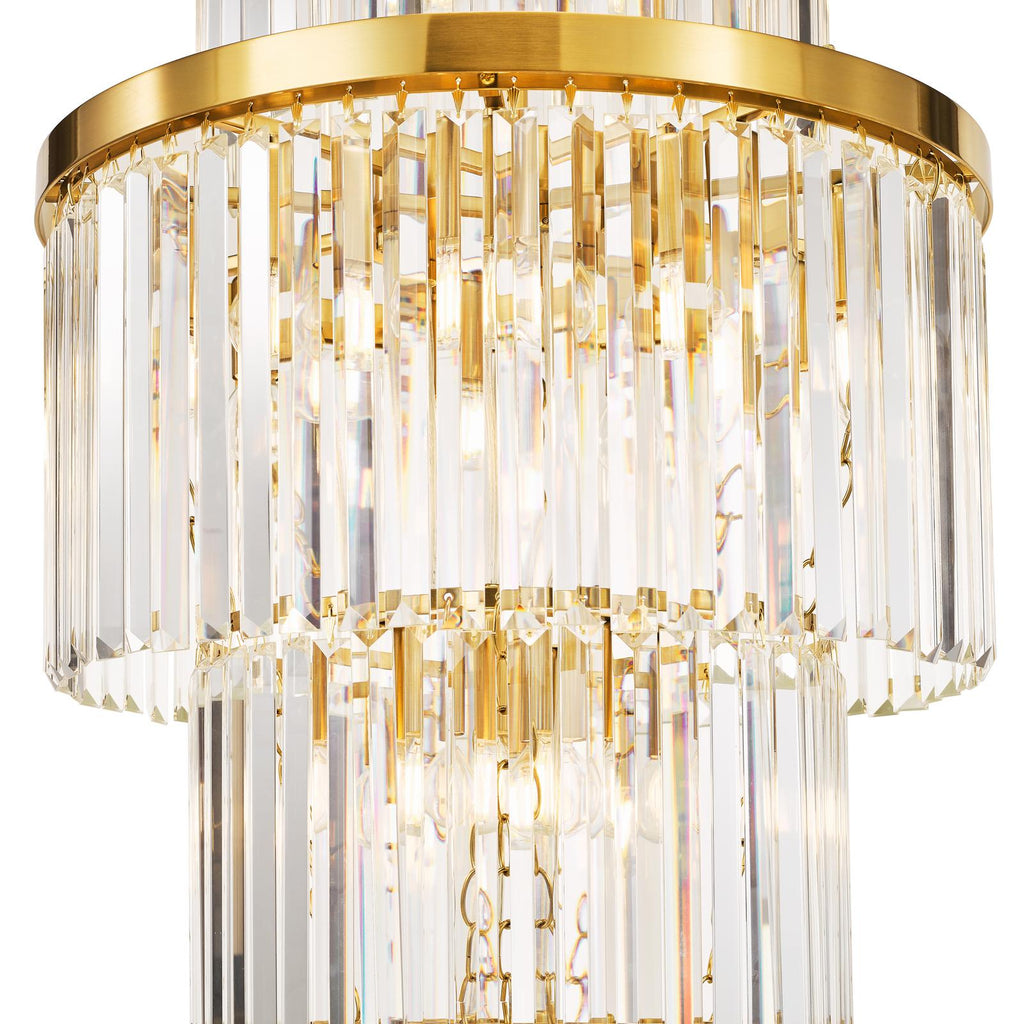 ANG3335 Angel 28 Light Chandelier Crystal and Antique Gold