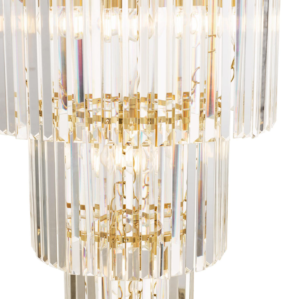 ANG3335 Angel 28 Light Chandelier Crystal and Antique Gold