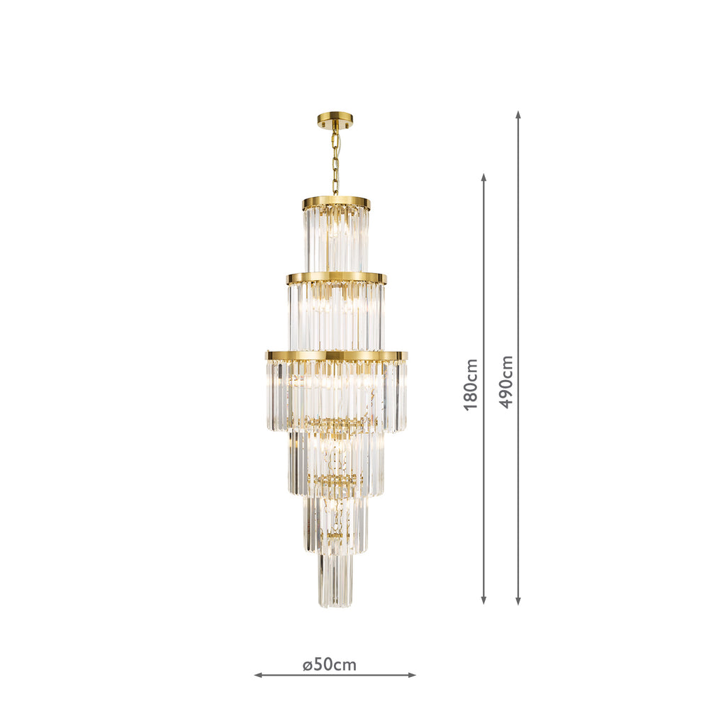 ANG3335 Angel 28 Light Chandelier Crystal and Antique Gold
