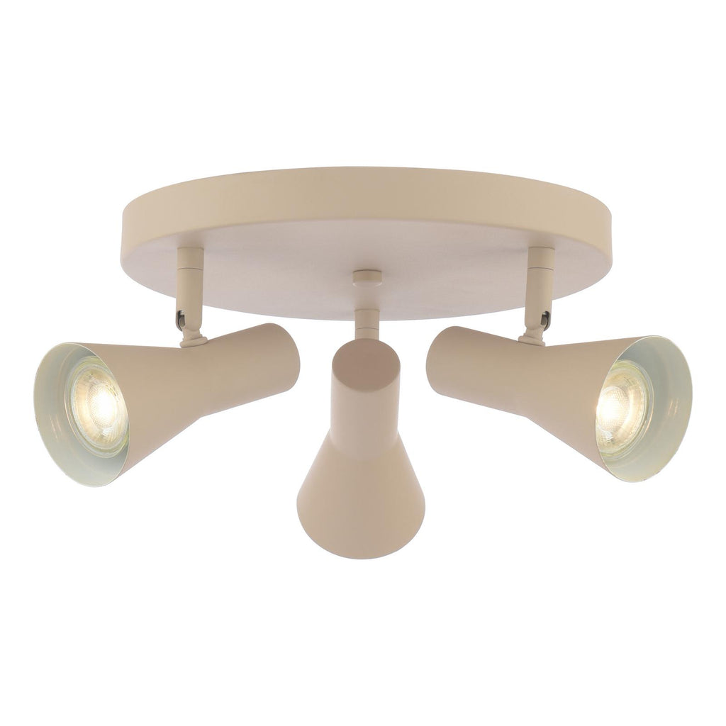 ARN7629 Arnel 3 Light Plate Spotlight Satin Taupe