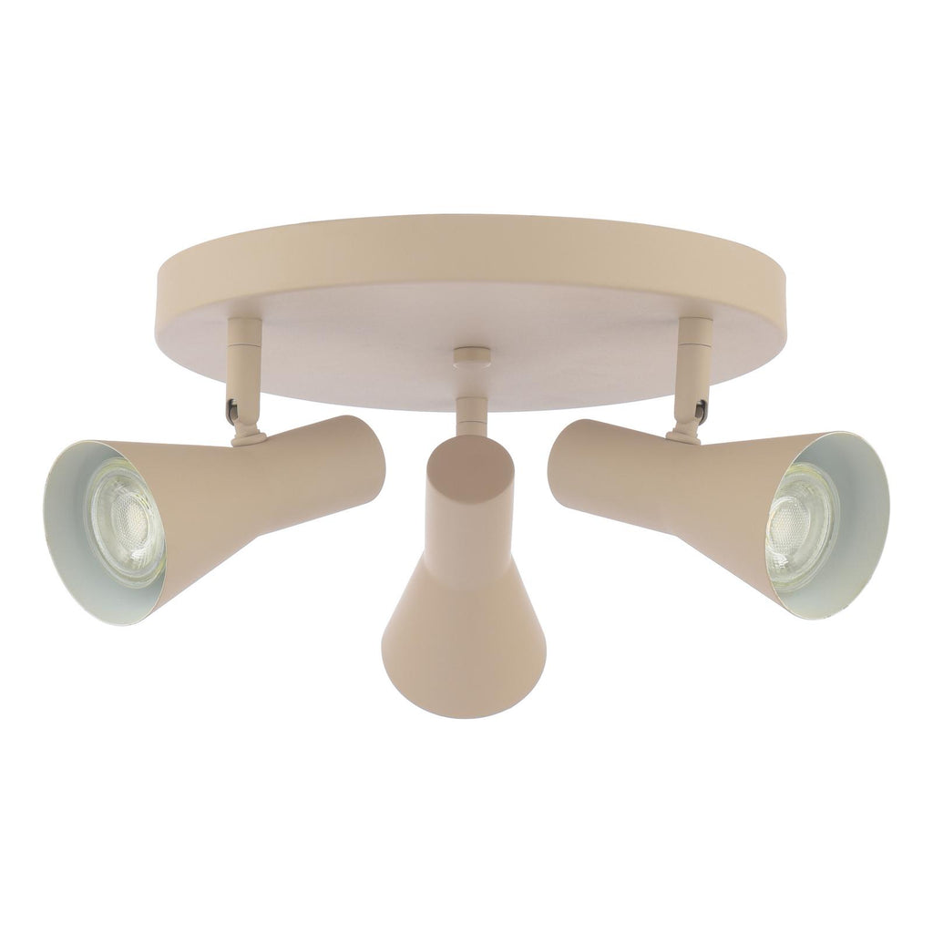 ARN7629 Arnel 3 Light Plate Spotlight Satin Taupe