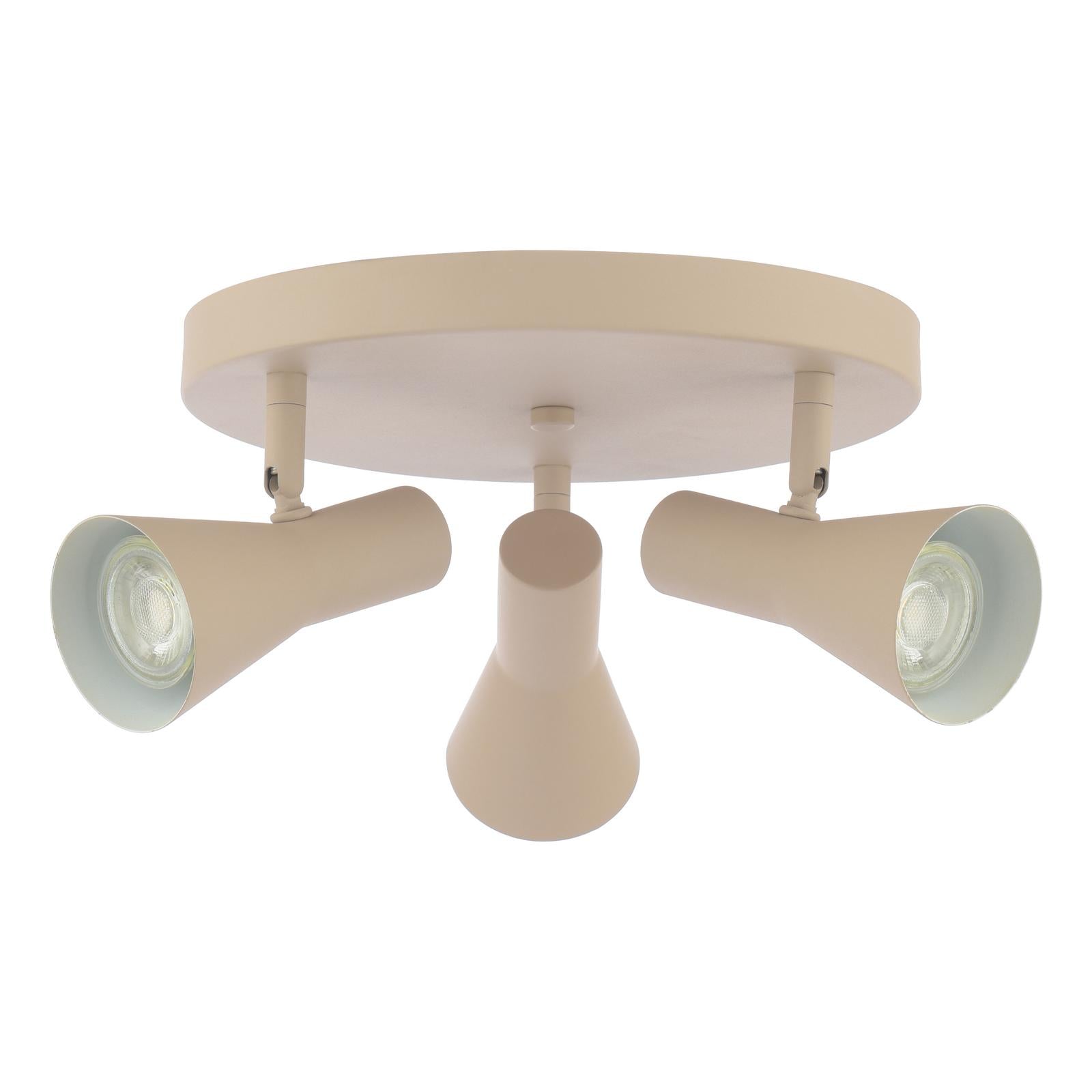 ARN7629 Arnel 3 Light Plate Spotlight Satin Taupe