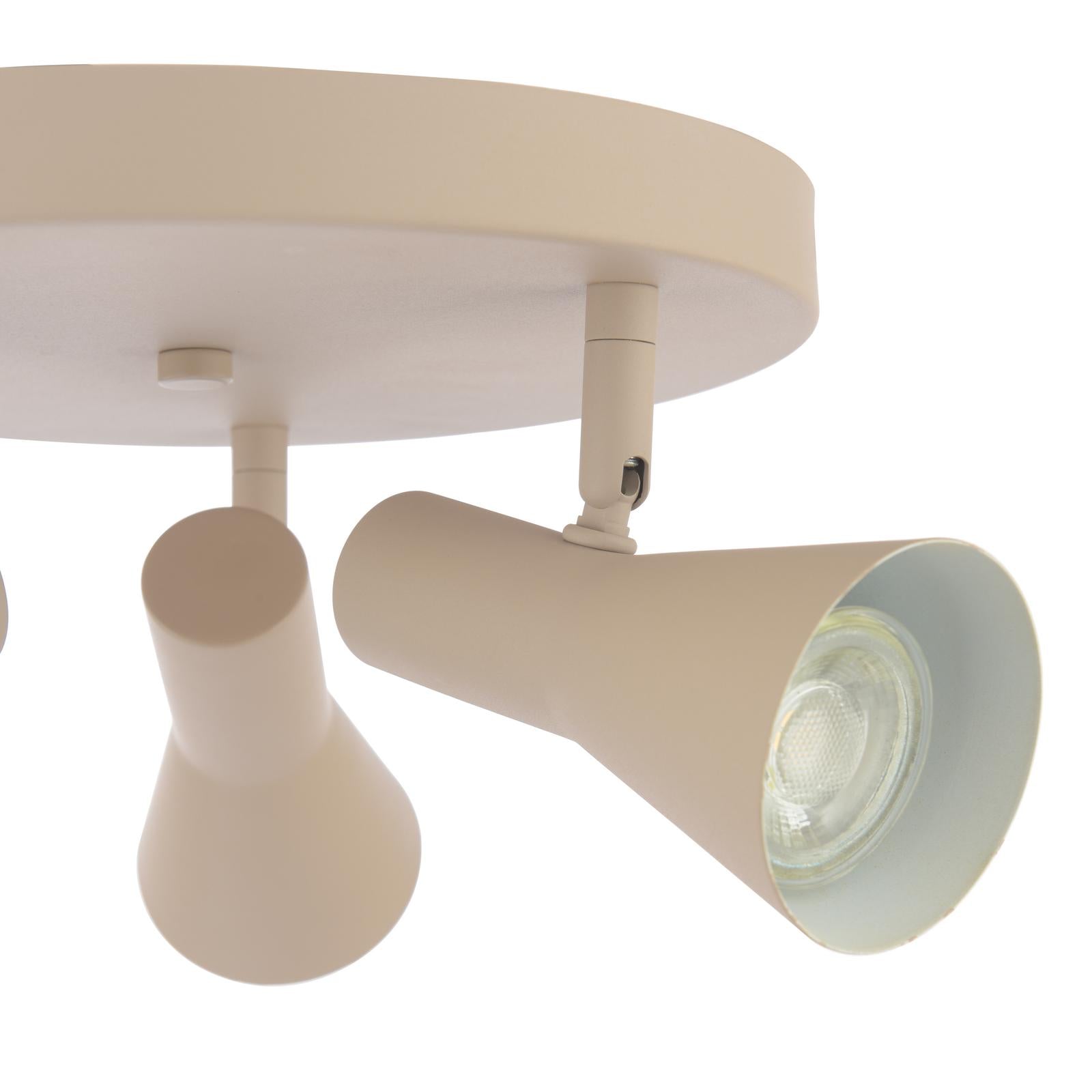 ARN7629 Arnel 3 Light Plate Spotlight Satin Taupe