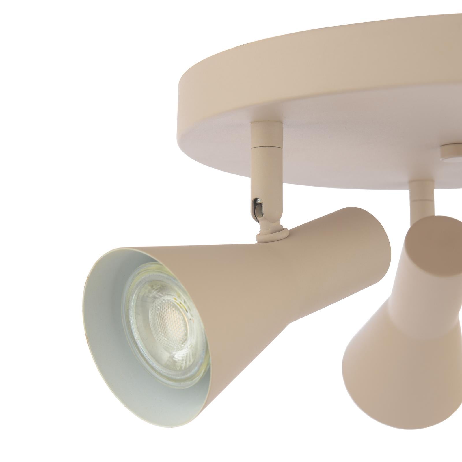 ARN7629 Arnel 3 Light Plate Spotlight Satin Taupe