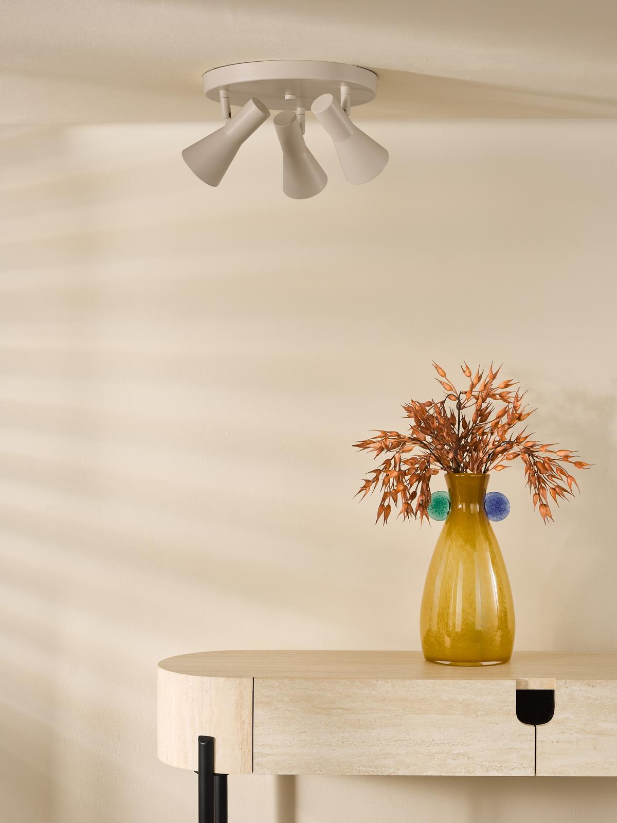 ARN7629 Arnel 3 Light Plate Spotlight Satin Taupe