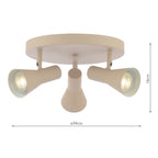 ARN7629 Arnel 3 Light Plate Spotlight Satin Taupe