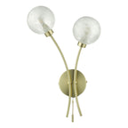AVA0941 Avari 2 Light Wall Light Satin Brass and White Frosted Glass