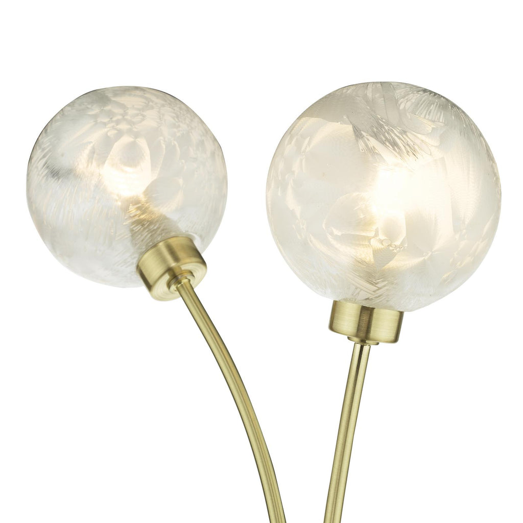 AVA0941 Avari 2 Light Wall Light Satin Brass and White Frosted Glass