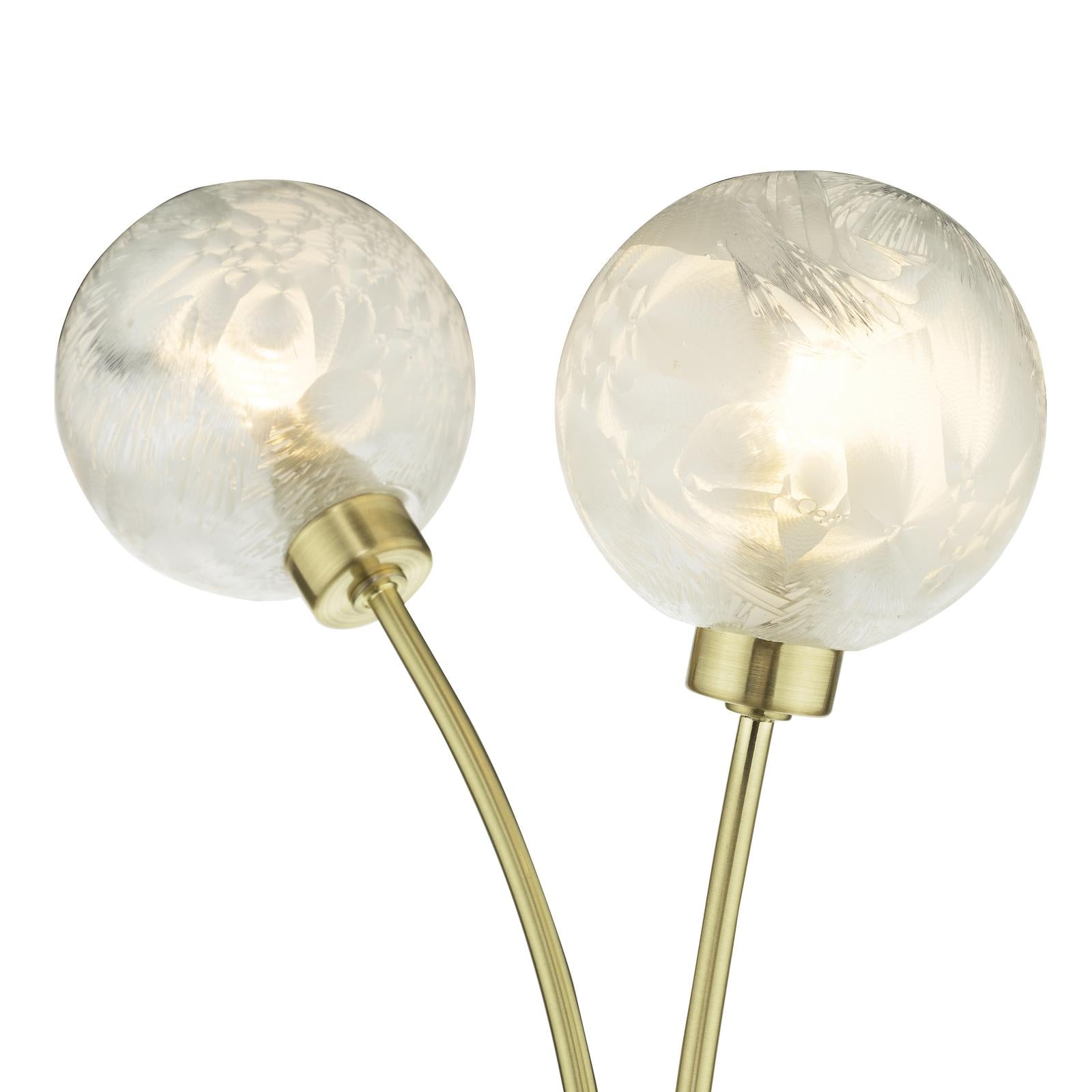 AVA0941 Avari 2 Light Wall Light Satin Brass and White Frosted Glass