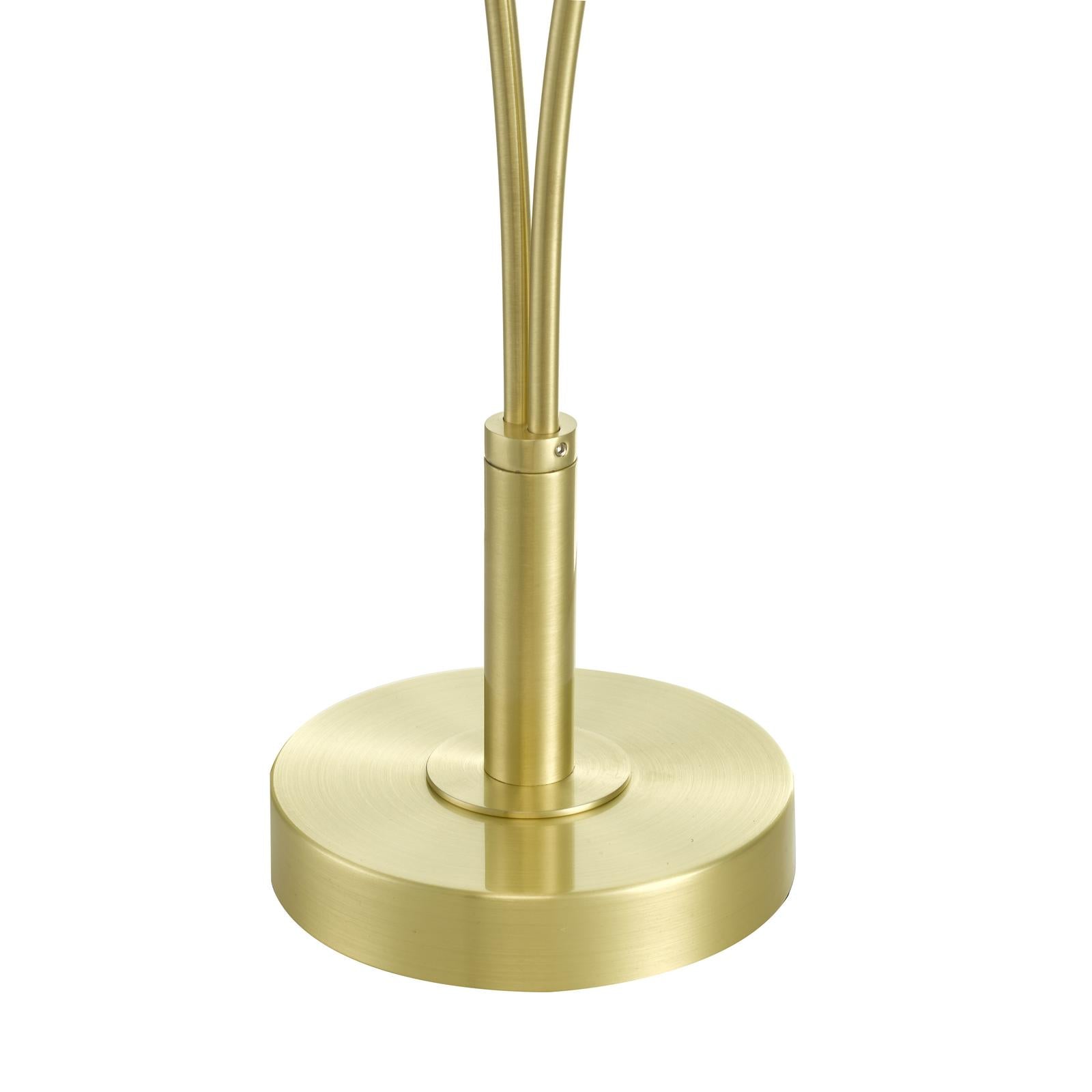 AVA4241 Avari 2 Light Table Lamp Satin Brass and White Frosted Glass